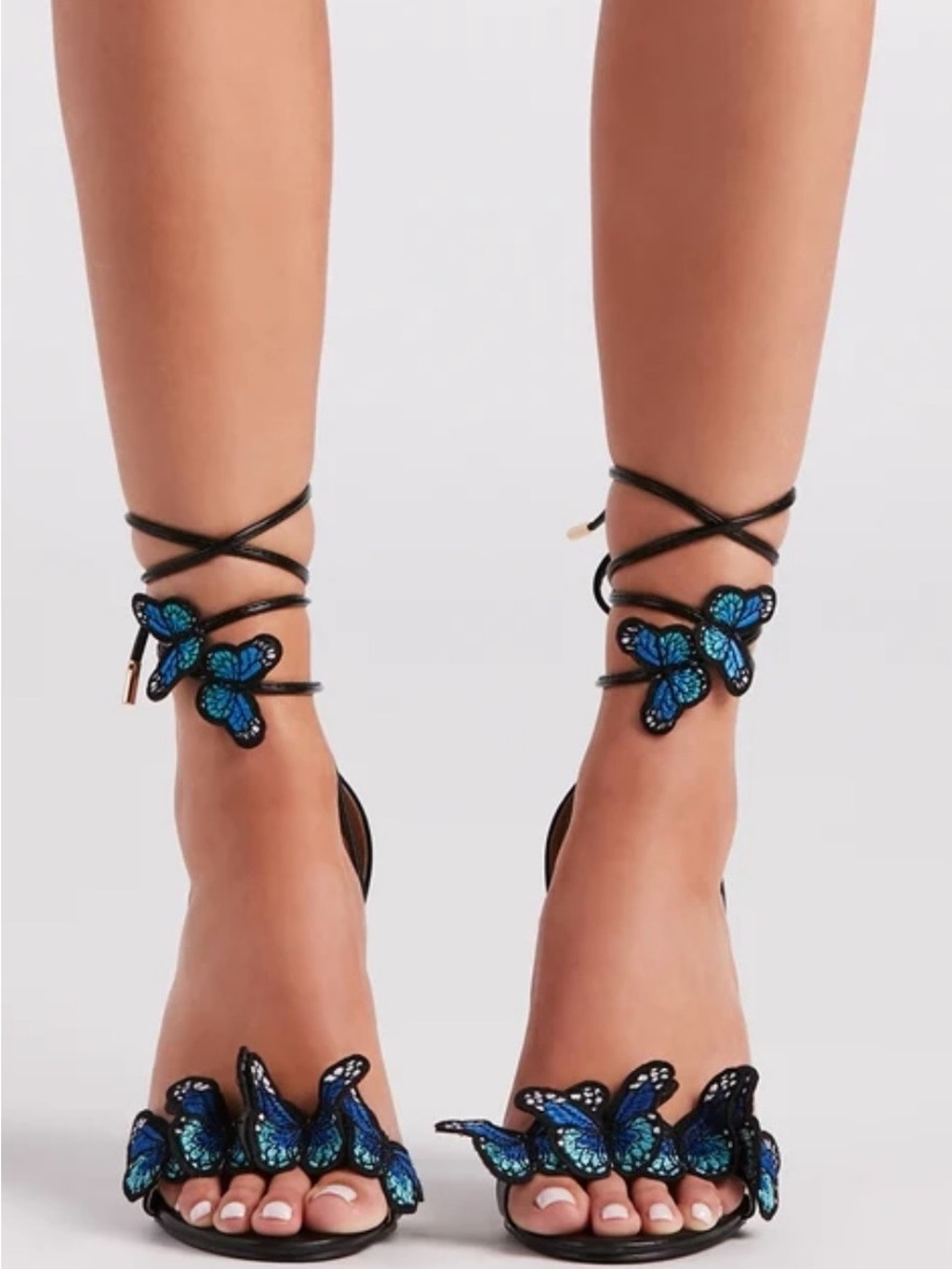 Bling & JC London butterfly lace up heels